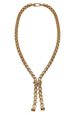 Laura Lombardi Martina Chain Lariat Necklace in Brass