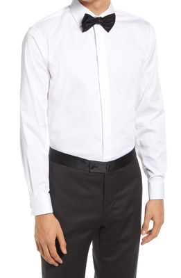 Alton Lane Sullivan Tuxedo Dress Shirt in White Twill