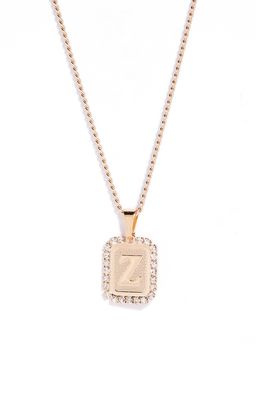 Bracha Royal Initial Card Necklace in Gold- Z
