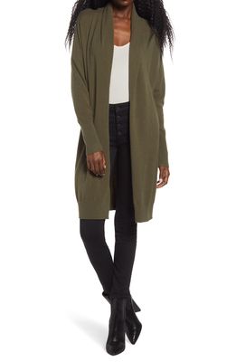 Leith Cozy Long Cardigan in Olive Night