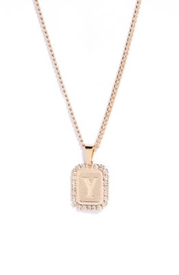 Bracha Royal Initial Card Necklace in Gold- Y