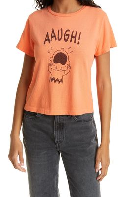 Re/Done x Peanuts AAUGH Classic Graphic Tee in Faded Apricot