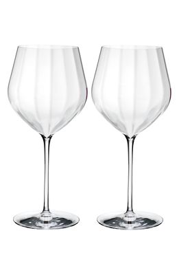 Waterford Elegance Optic Big Red Set of 2 Lead Crystal Wine Glasses