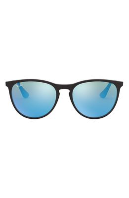 Ray-Ban Erika Junior 52mm Mirrored Sunglasses in Black/Green Blue Mirror