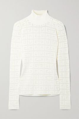 Givenchy - Jacquard-knit Turtleneck Sweater - White