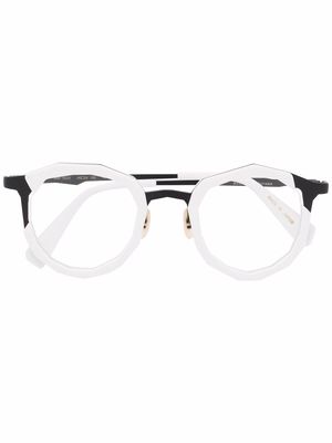 MASAHIROMARUYAMA MM-0020 layered round-frame glasses - White