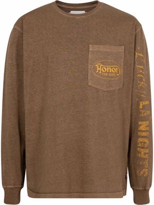 HONOR THE GIFT Lucky Hand long-sleeve T-shirt - Brown