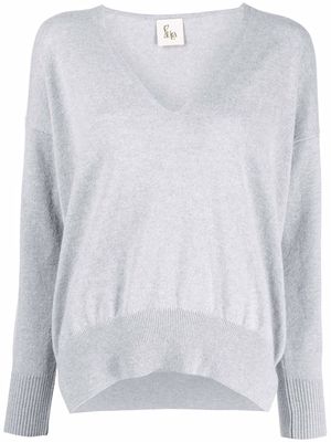 PAULA V-neck cashmere jumper - Grey