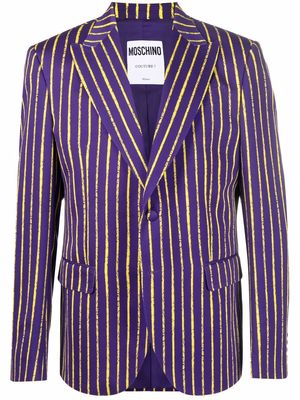 Moschino striped single-breasted blazer - Purple