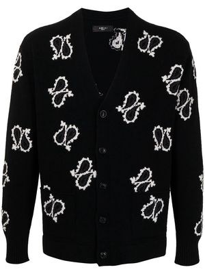 AMIRI paisley intarsia-knit cashmere cardigan - Black