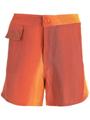 Amir Slama printed straight shorts - Orange