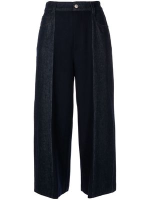 Alexander McQueen two-tone cropped jeans - Blue