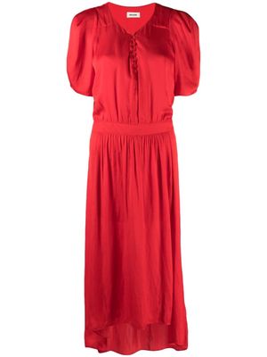 Zadig&Voltaire puff-sleeve tea dress - Red