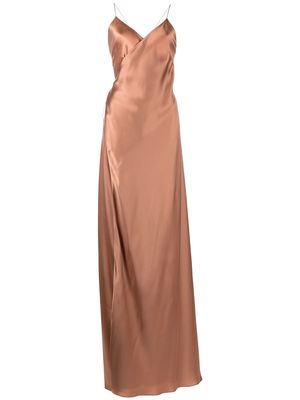 Michelle Mason V-neck silk dress - Neutrals