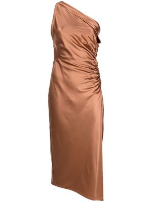 Michelle Mason gathered-detail silk dress - Neutrals
