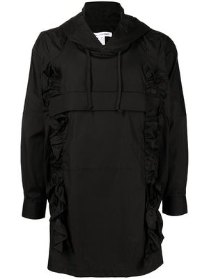 Comme Des Garçons Shirt ruffle-trim longline pullover jacket - Black