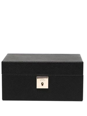Smythson Panama small leather jewellery box - Black