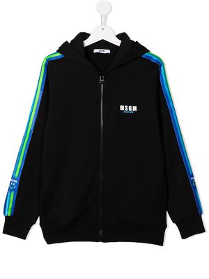 MSGM Kids chest logo-print hoodie - Black