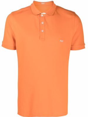 Fay logo print polo shirt - Orange
