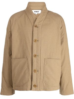YMC Erkin check-print jacket - Brown