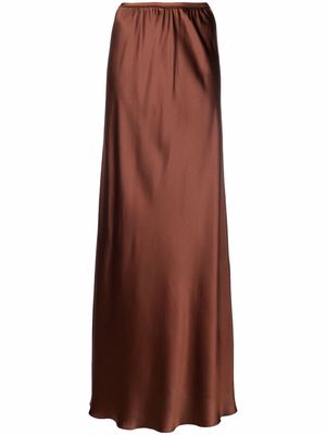 Victoria Beckham high-waist silk maxi skirt - Brown