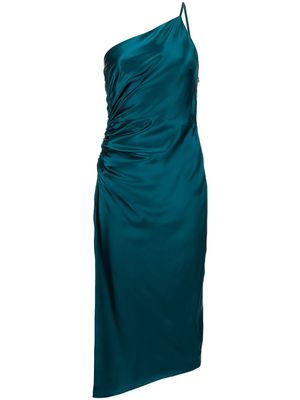 Michelle Mason gathered-detail silk dress - Green