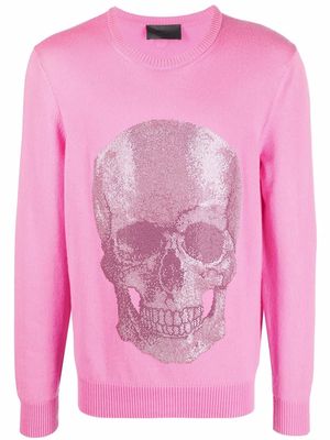Philipp Plein Iconic Skull crewneck sweater - Pink
