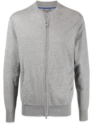 N.Peal two-way zip-front knitted bomber jacket - Grey