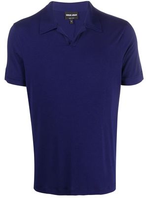 Giorgio Armani spread collar polo shirt - Blue