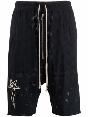 Rick Owens DRKSHDW x Champion embroidered-logo drawstring-waist track shorts - Black