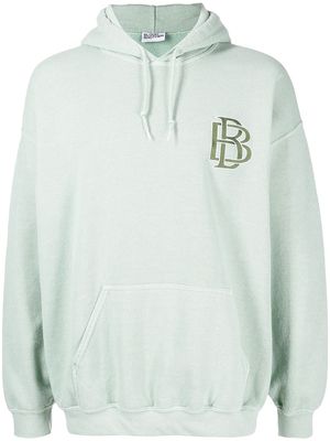 Blood Brother logo-embroidered oversized cotton hoodie - Green