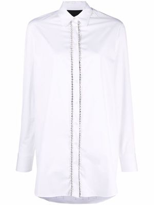Philipp Plein crystal-embellished cotton shirt - White