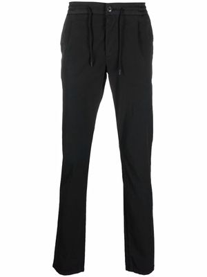 Canali drawstring slim-cut trousers - Black