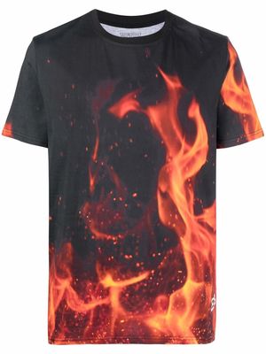 313 WORLDWIDE flame-print cotton T-Shirt - Black