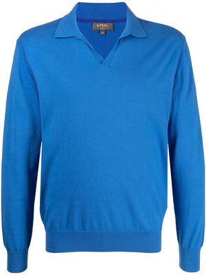 N.Peal pullover knitted polo jumper - Blue