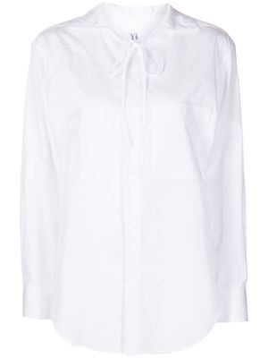 Y's front tie-fastening shirt - White