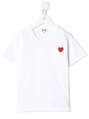Comme Des Garçons Play Kids chest logo T-shirt - White