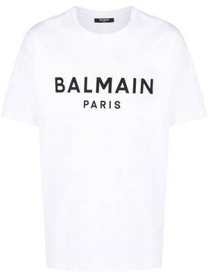 Balmain logo print short-sleeve T-shirt - White