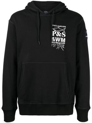 White Mountaineering logo-print cotton hoodie - Black