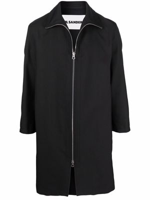 Jil Sander zip-front mid-length sport coat - Black