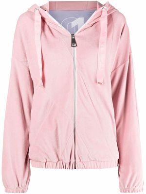 Khrisjoy zip-up drawstring hoodie - Pink