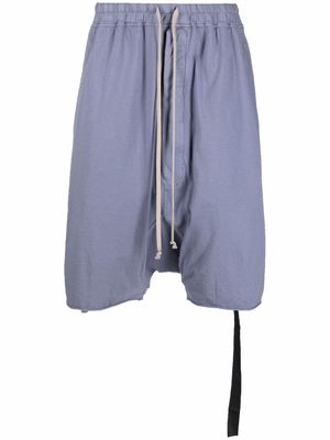Rick Owens DRKSHDW drawstring-waist cotton drop-crotch shorts - Purple