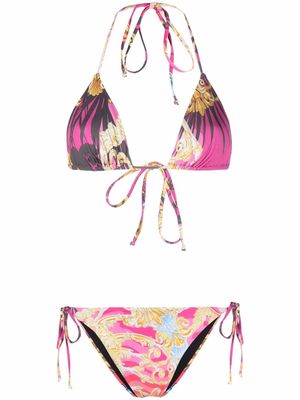 Philipp Plein baroque pattern-print bikini - Pink