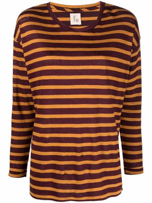 PAULA stripe-print T-shirt - Yellow