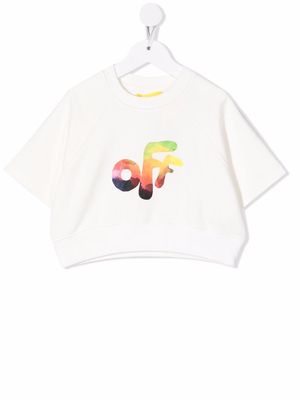 Off-White Kids watercolour logo cropped top