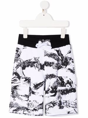 Givenchy Kids floral-print swim shorts - Black