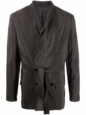 Lemaire waist-tied fitted jacket - Black