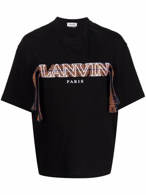 LANVIN tassel embroidered-logo T-shirt - Black