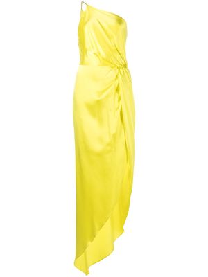 Michelle Mason one-shoulder knot-detail dress - Yellow