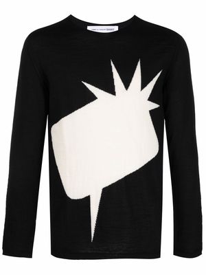 Comme Des Garçons Shirt Fin intarsia-knit wool jumper - Black
